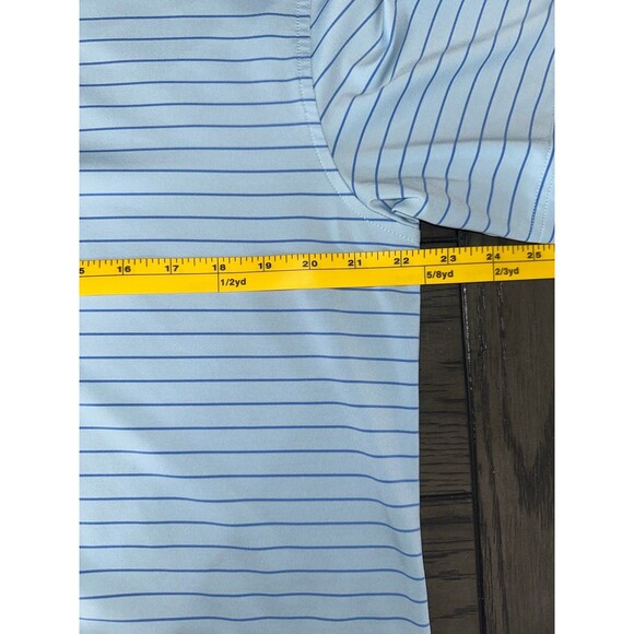 Peter Millar Blue Striped Polo Shirt Size Medium - Picture 4 of 6
